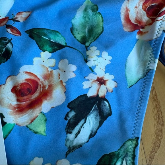Cupshe small swimsuit bottoms floral watercolor womens size small blue swimming - Picture 8 of 11
